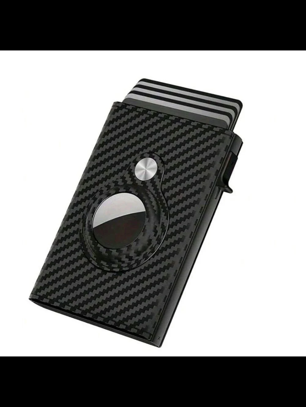 Carbon Fiber Style RFID Blocking Card Case - Black